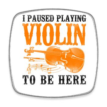 Violin Violinist Vintage I Paused - Viereckiger Kühlschrankmagnet - Weiß - Vorne