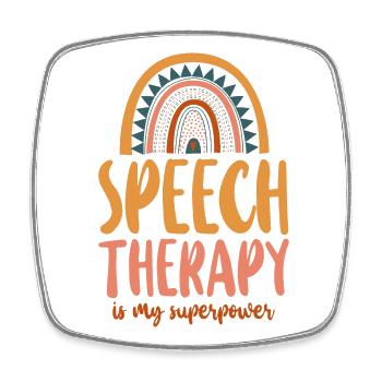 Speech Therapist Therapy Assistant - Square fridge magnet - white - Front