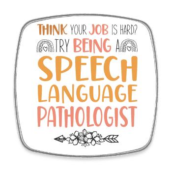 Speech Therapist Therapy Assistant - Viereckiger Kühlschrankmagnet - Weiß - Vorne