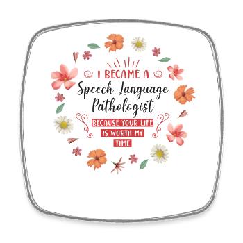 Speech Therapist Therapy Assistant - Square fridge magnet - white - Front