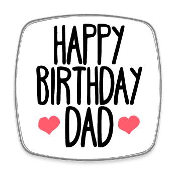 Geburtstag Vater Happy Birthday - Viereckiger Kühlschrankmagnet - Weiß - Vorne