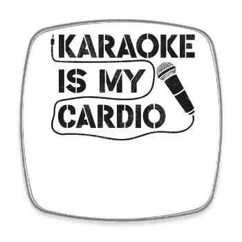 Karaoke Singer Vintage Karaoke est - Magnet carré - blanc - Devant