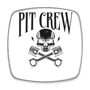 Drag Racing Race Car Pit Crew - Magnet carré - blanc - Devant