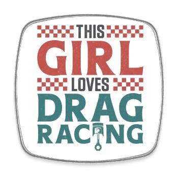 Drag Racing Race Car Girl This - Square fridge magnet - white - Front