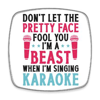 Karaoke Singer Don't Let The - Square fridge magnet - white - Front