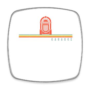 Karaoké Chanteur Rétro Vintage - Magnet carré - blanc - Devant
