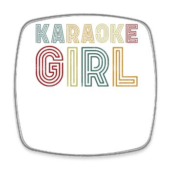 Karaoké Chanteur Rétro Vintage - Magnet carré - blanc - Devant