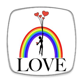 Amour - Magnet carré - blanc - Devant
