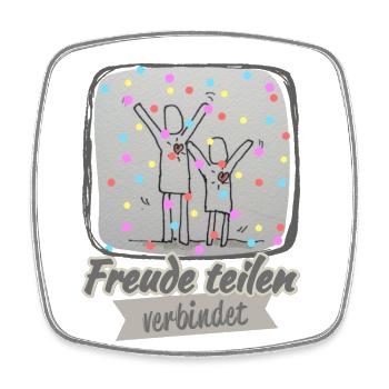 Freude teilen verbindet - Viereckiger Kühlschrankmagnet - Weiß - Vorne