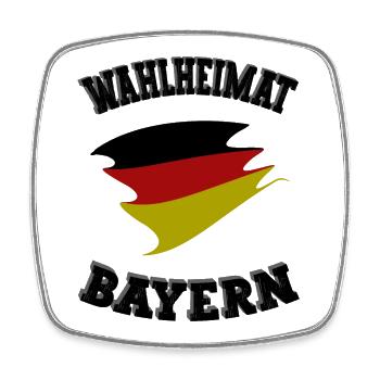 Wahlheimat Bayern, Heimat, Bayrisch, Franken - Viereckiger Kühlschrankmagnet - Weiß - Vorne