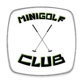 MINIGOLF -CLUB- Jahreseinkommen - Viereckiger Kühlschrankmagnet - Weiß - Vorne