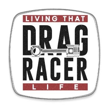 Voiture de course de dragster vivant que - Magnet carré - blanc - Devant