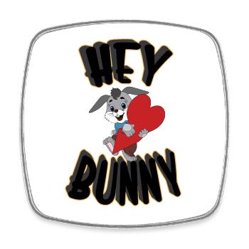 Hey lapin, clin d’œil - Magnet carré - blanc - Devant