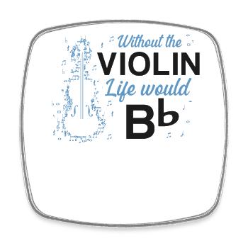 Jeu de mots violoniste sans le - Magnet carré - blanc - Devant