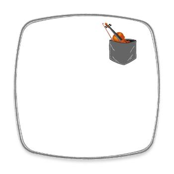 Violin Violinist Pocket - Viereckiger Kühlschrankmagnet - Weiß - Vorne
