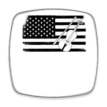 Violin Violinist Usa American Flag - Square fridge magnet - white - Front