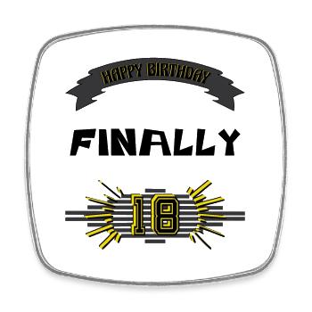 Happy Birthday, 18th Birthday, Gift - Square fridge magnet - white - Front