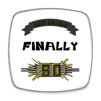 Happy Birthday, Gift, - Square fridge magnet - white - Front
