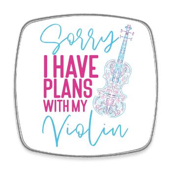 Violin Violinist Sorry I Have - Viereckiger Kühlschrankmagnet - Weiß - Vorne