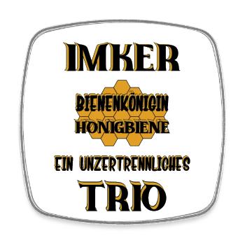Imker- Bienenkönigin und Honigbiene, einTeam - Viereckiger Kühlschrankmagnet - Weiß - Vorne