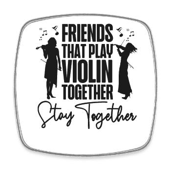 Violin Violinist Besties Buddies - Viereckiger Kühlschrankmagnet - Weiß - Vorne