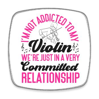 Violin Violinist I'm Not Addicted - Viereckiger Kühlschrankmagnet - Weiß - Vorne