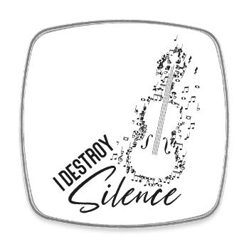 Violoniste de violon I Destroy Silence - Magnet carré - blanc - Devant