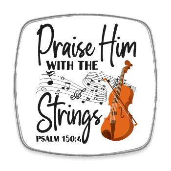 Violin Violinist Bible Quote Faith - Viereckiger Kühlschrankmagnet - Weiß - Vorne