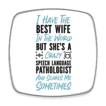 Speech Therapist Therapy Assistant - Square fridge magnet - white - Front
