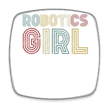 Robot Robotics Engineer Girl - Square fridge magnet - white - Front