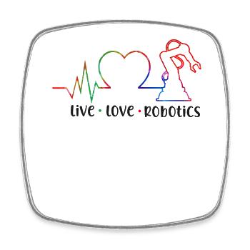 Ingénieur en robotique robotique Tie Dye - Magnet carré - blanc - Devant