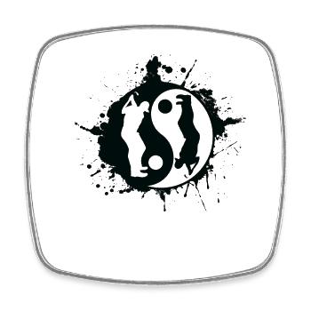 Golf Golfer Golfing Yin Yan Japanese Symbol - Square fridge magnet - white - Front