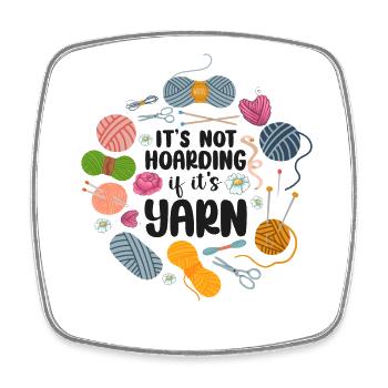 Knitting Knitter It's Not Hoarding - Square fridge magnet - white - Front