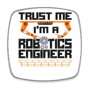 Robot Robotics Engineer Vintage - Square fridge magnet - white - Front