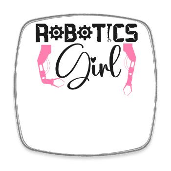 Robot Robotics Engineer Female - Square fridge magnet - white - Front