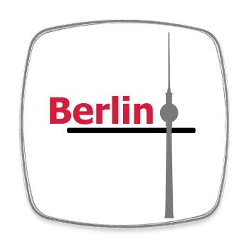Berlin Hauptstadt Deutschland Fernsehturm Berliner - Viereckiger Kühlschrankmagnet - Weiß - Vorne