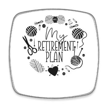 Knitting Knitter Retired My - Square fridge magnet - white - Front