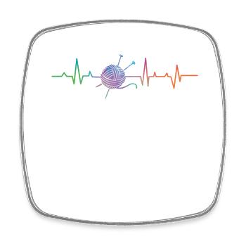 Knitting Knitter Heartbeat - Viereckiger Kühlschrankmagnet - Weiß - Vorne