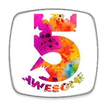 AWESOME 5TH BIRTHDAY 5 YEARS UNICORN - Square fridge magnet - white - Front