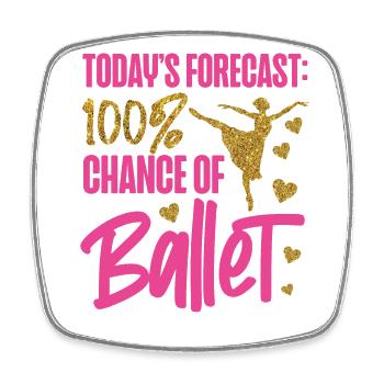 Ballet Dancer Dance Girl Ballerina - Square fridge magnet - white - Front