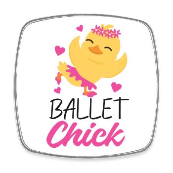 Ballet Dancer Dance Girl Ballerina - Square fridge magnet - white - Front