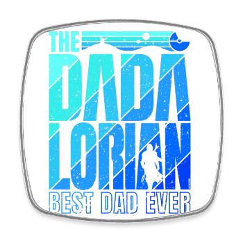 The Dadalorian - Bleu - Meilleur papa ! - Magnet carré - blanc - Devant