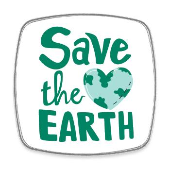 Save The Earth Herz Nachhaltig Klimawandel - Viereckiger Kühlschrankmagnet - Weiß - Vorne