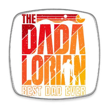 The Dadalorian - Orange - Meilleur papa ! - Magnet carré - blanc - Devant