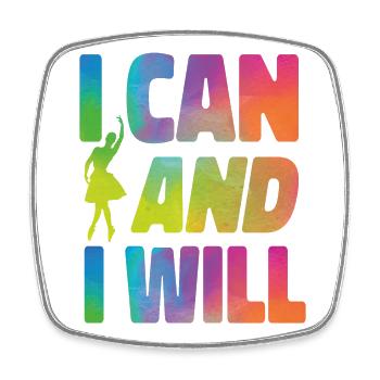 Ballet Dancer Dance Girl Ballerina - Square fridge magnet - white - Front