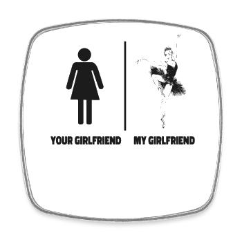 Ballet Dancer Dance Girl Ballerina - Square fridge magnet - white - Front