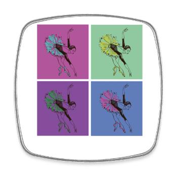 Ballet Dancer Dance Girl Ballerina - Square fridge magnet - white - Front