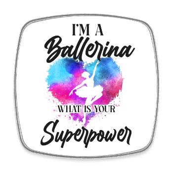 Ballet Dancer Dance Girl Ballerina - Square fridge magnet - white - Front