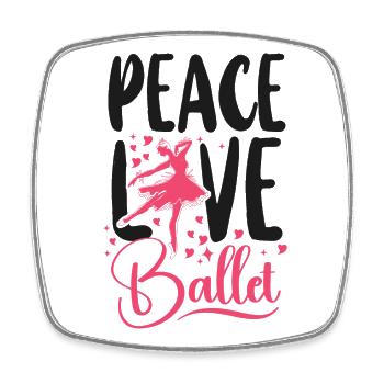 Ballet Dancer Dance Girl Ballerina - Square fridge magnet - white - Front