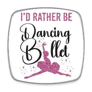 Ballet Dancer Dance Girl Ballerina - Square fridge magnet - white - Front
